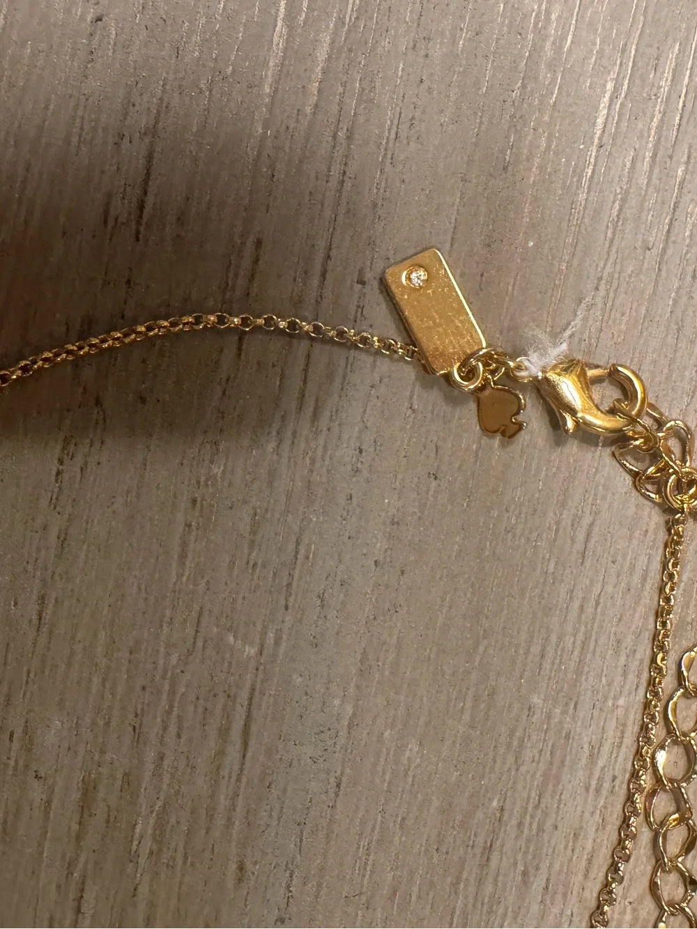 Kate Spade Gold Chain Necklace with Sparkling Blue Druzy Pendant